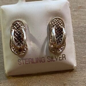 Pair of sterling silver .925 flip flop studs